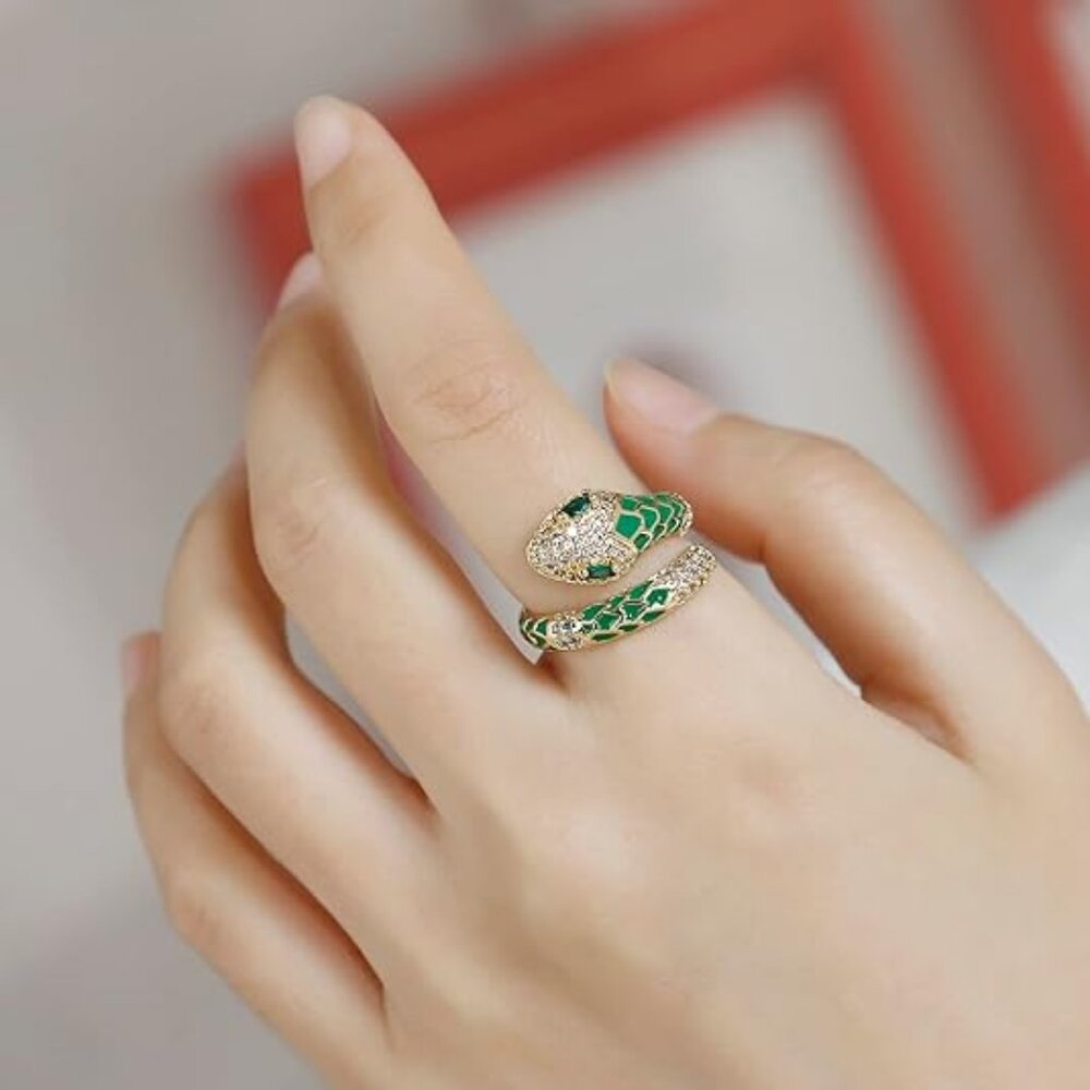 Neiman Marcus Emerald Opulence Golden Snake Ring